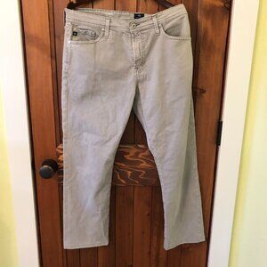 AG Everett Slim Straight Leg Stretch Cotton & Linen Pants - Sage Color